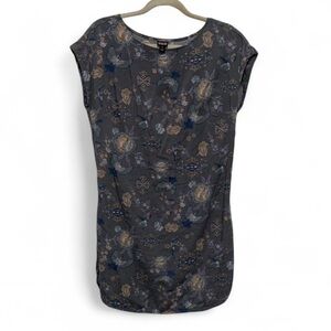 Patagonia June Lake Gray Boho Bird Print Mini Dress Size Medium